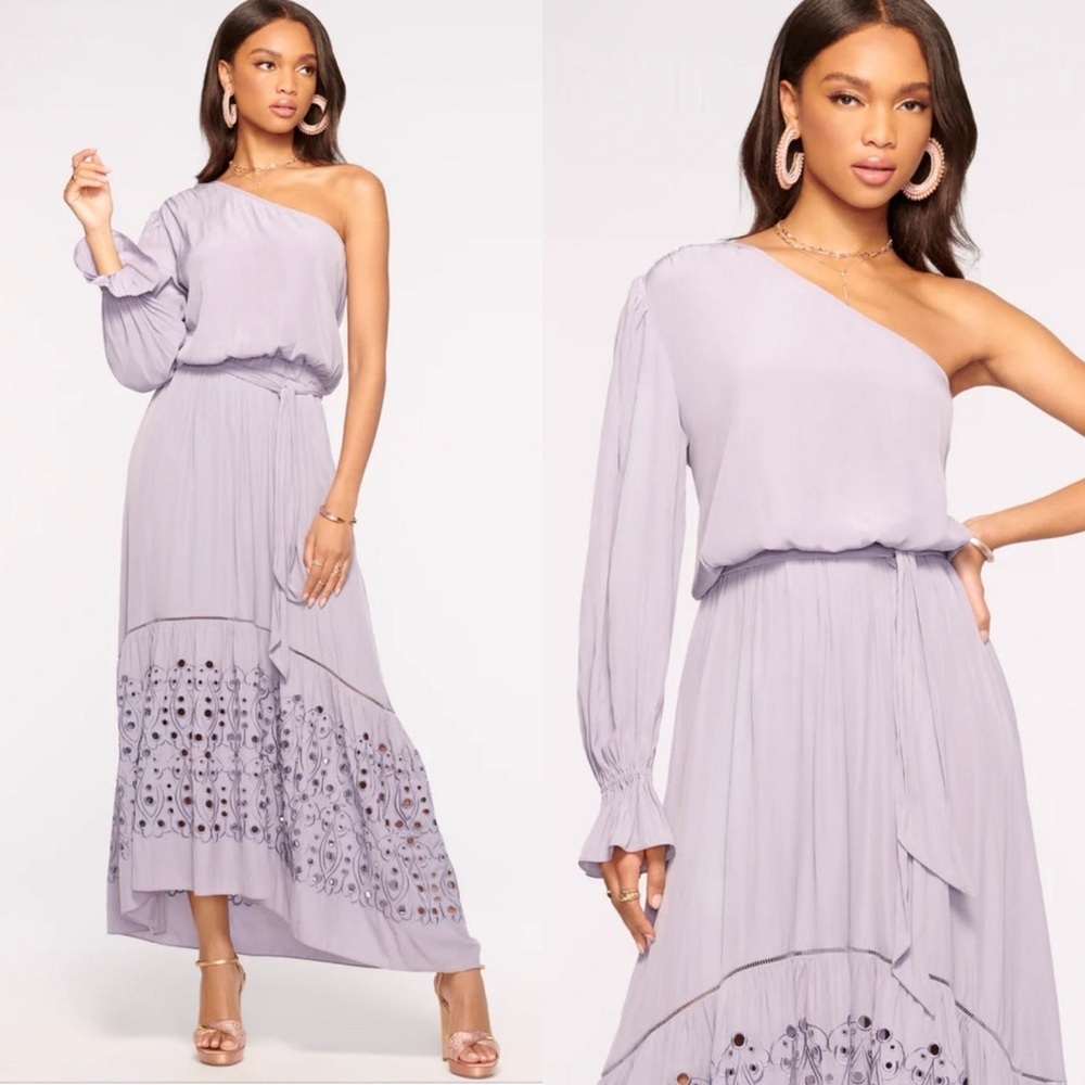 NWT Ramy Brook Adesola One Shoulder Eyelet Maxi Dress in Lavender Size XS. - Picture 1 of 5